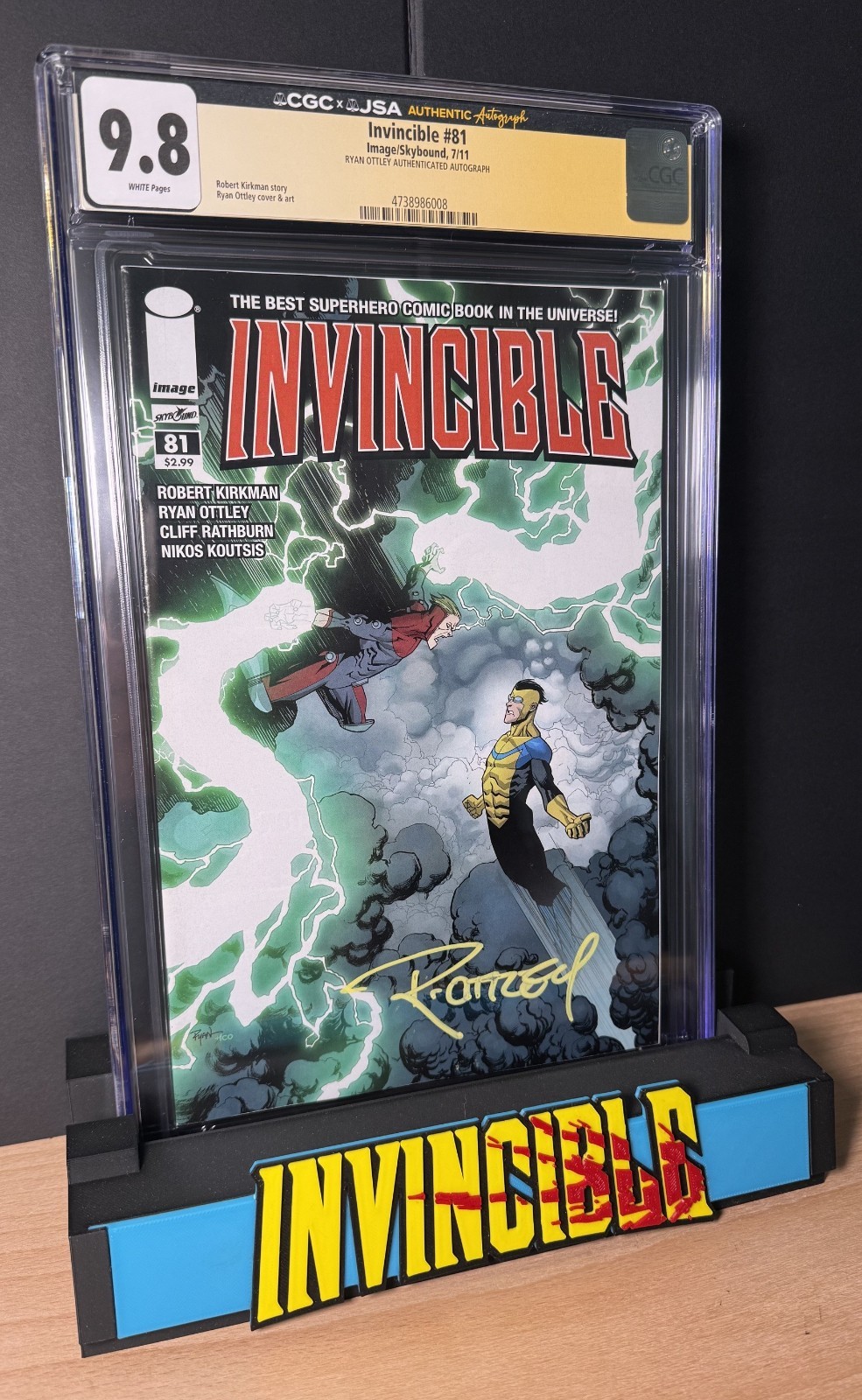 Invincible #81 CGC x JSA 9.8 Ryan Ottley firmato TOP POP pagine bianche