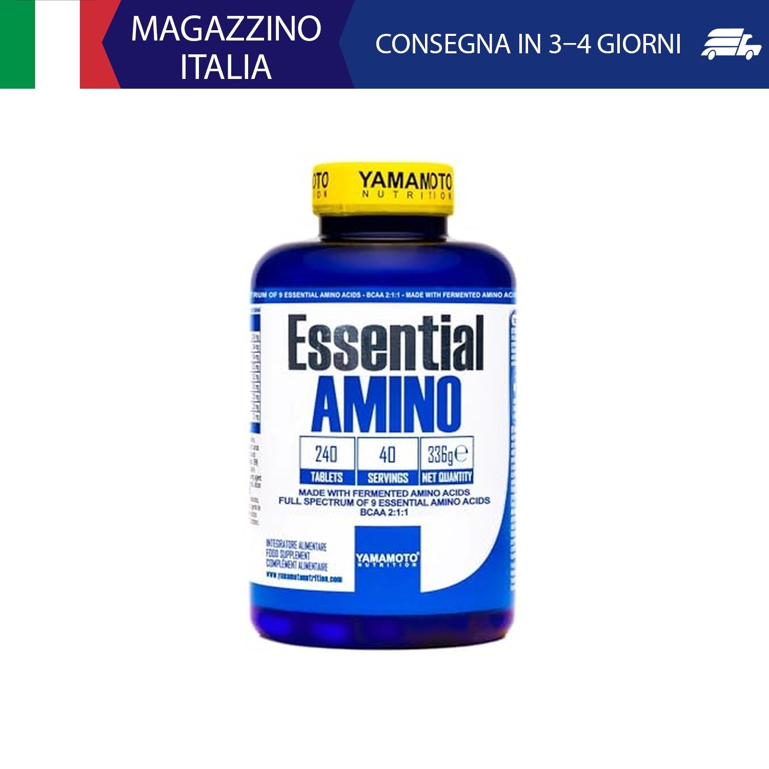 YAMAMOTO NUTRITION Essential AMINO 240 Compresse, Integratore di Amminoacidi Ess