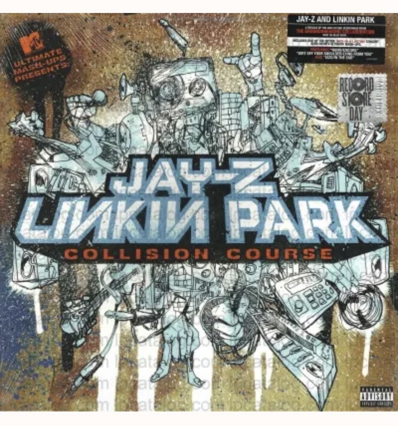 Jay-Z  LINKIN PARK Collision Course Blue Vinyl LP -RSD 2014 -w DVD Brand New