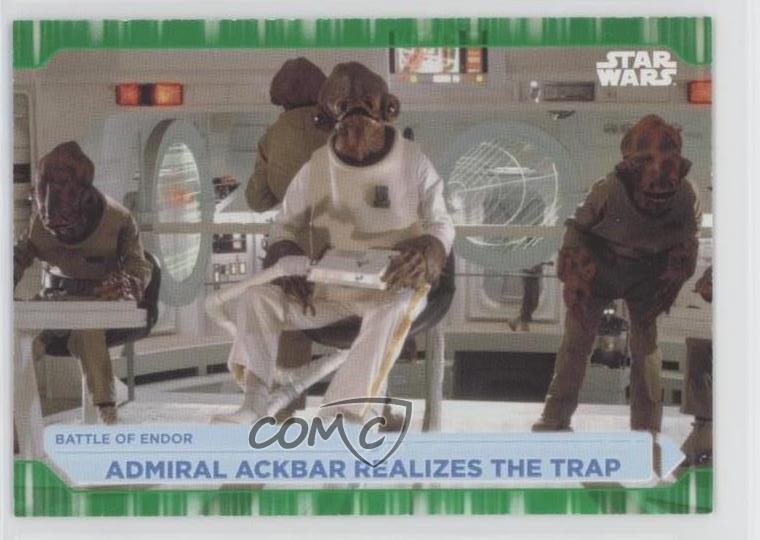2021 Topps Star Wars Battle Plans Verde /99 Ammiraglio Ackbar realizza la trappola 2q4