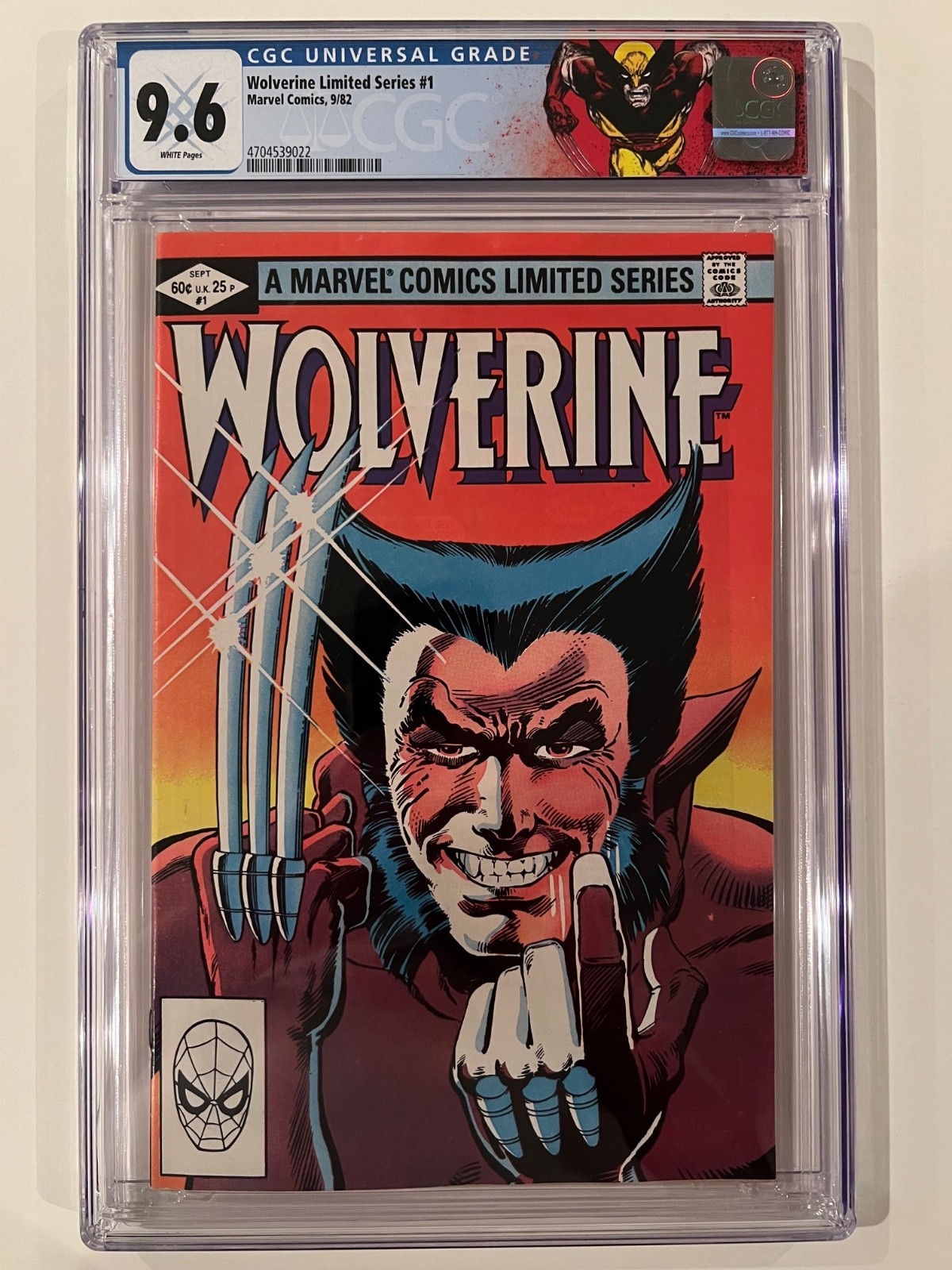 Wolverine Limited Series #1 CGC 9.6 Near Mint + pagine BIANCHE/lastra nuova/etichetta personalizzata