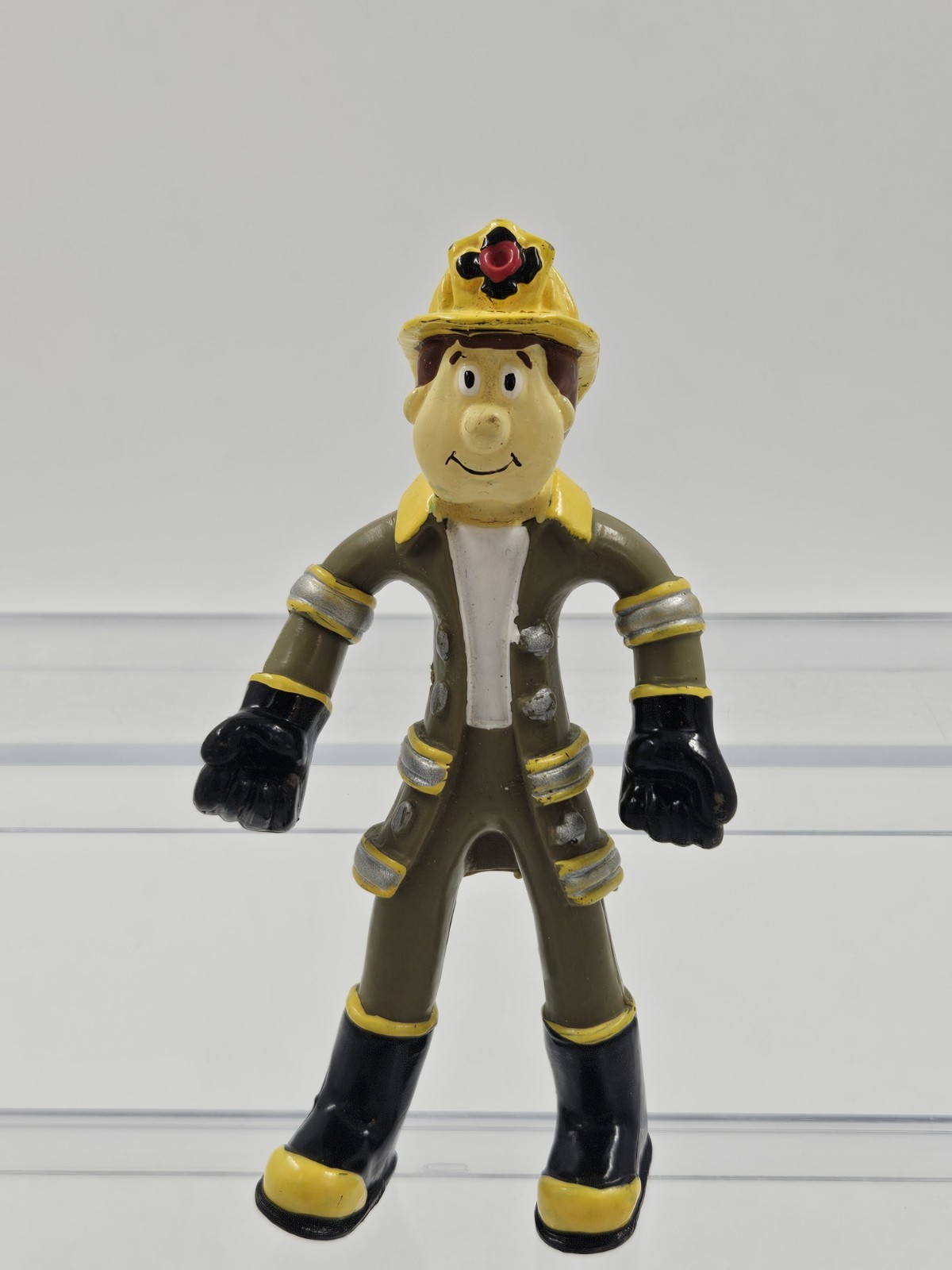 Kidkraft Fireman Firefighter in Brown Uniform Bendable Posable Rubber Figure