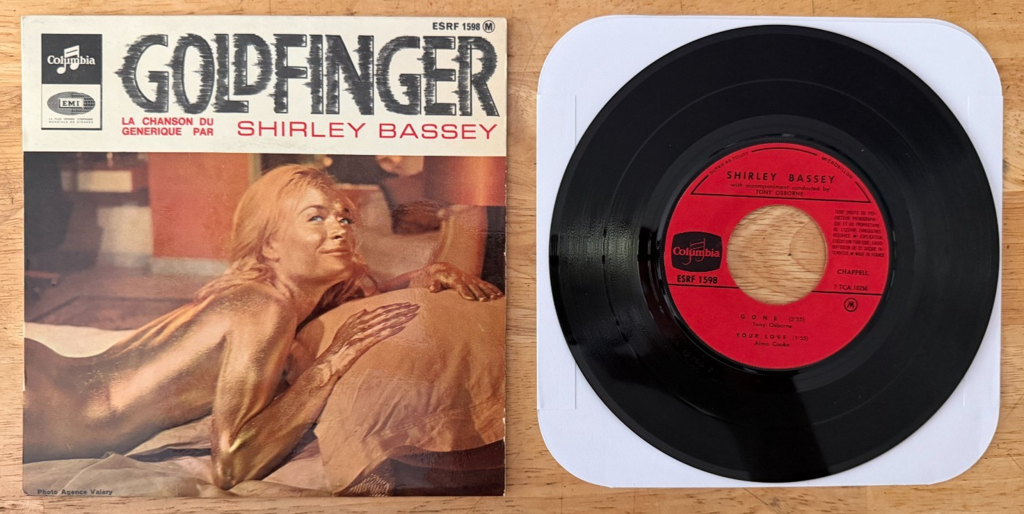 45 7" FRENCH EP SOUNDTRACK GOLDFINGER JAMES BOND 007 SEAN CONNERY SHIRLEY BASSEY