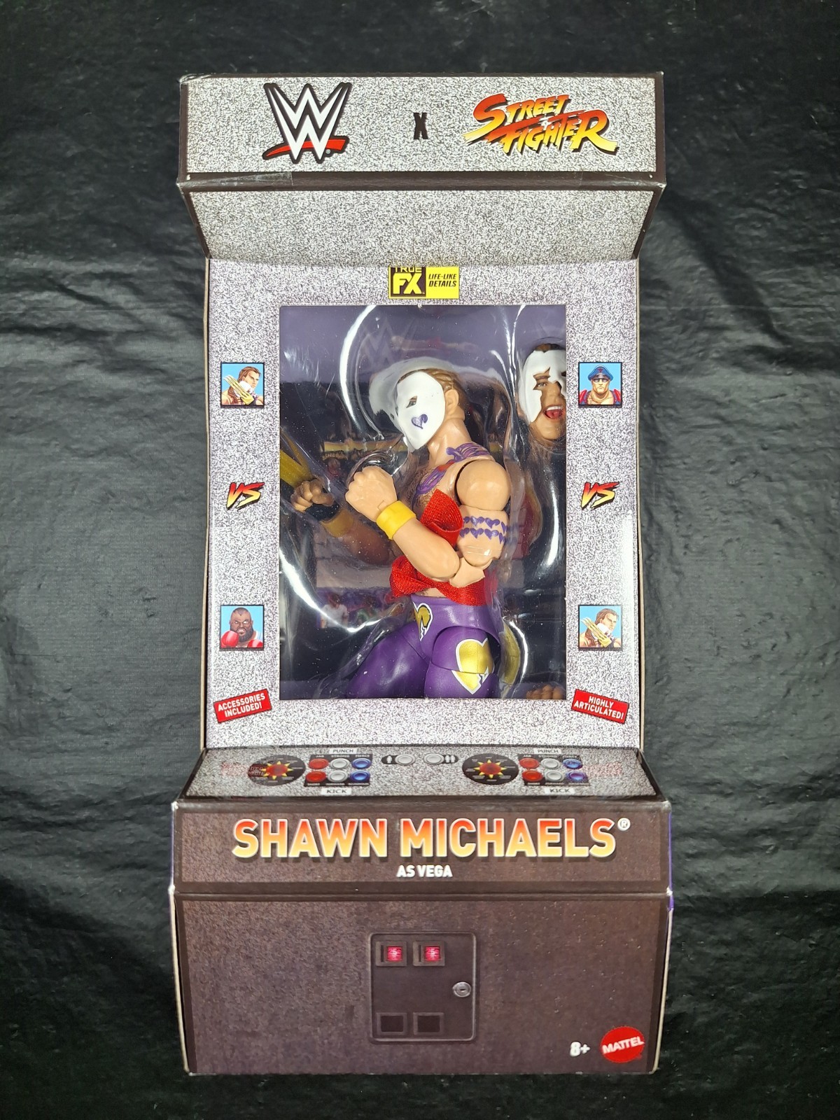 MATTEL WWE x Street Fighter SHAWN MICHAELS come VEGA True FX NUOVA ACTION FIGURE 