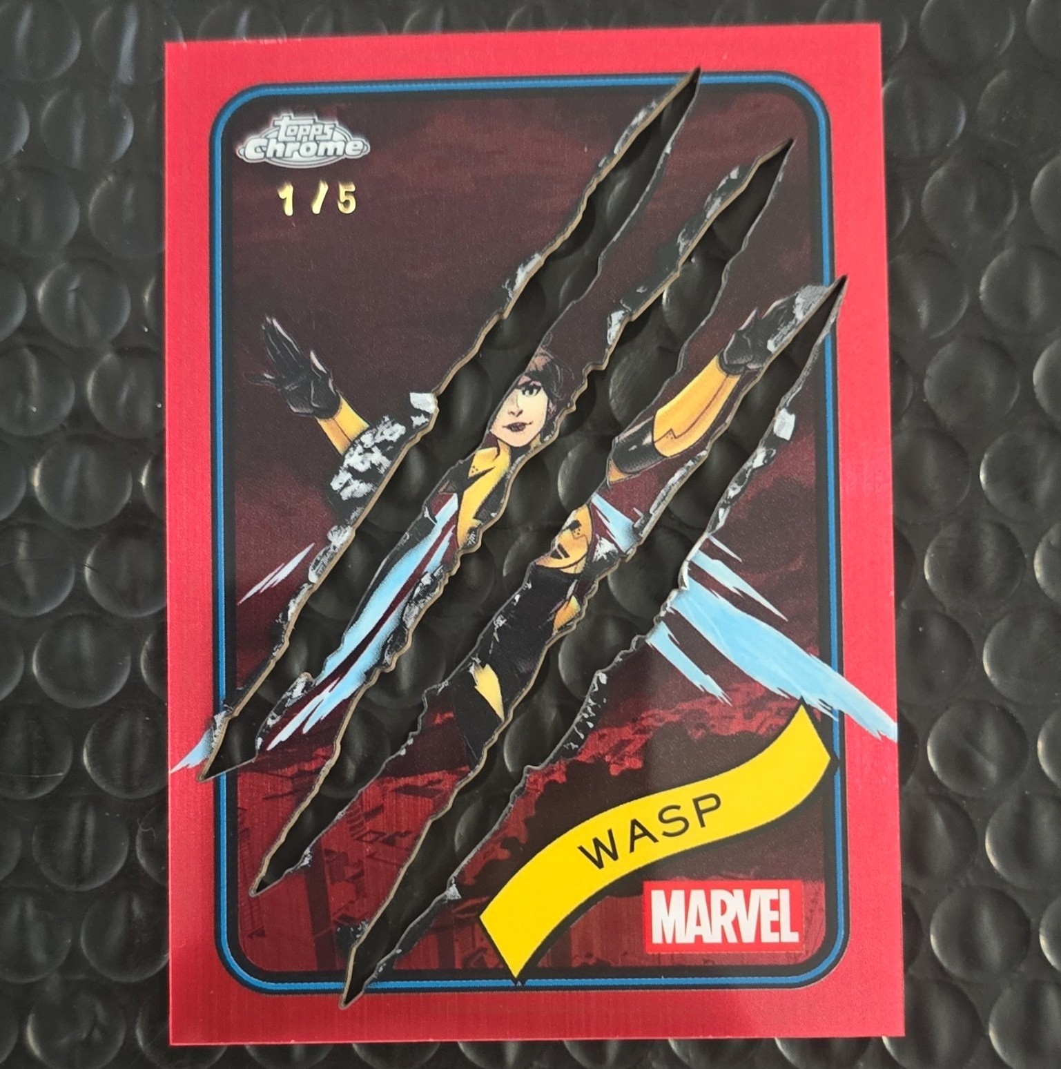 Topps 2025 Topps Chrome Marvel Wasp Red Clawed #113 Serial Numbered 1/5