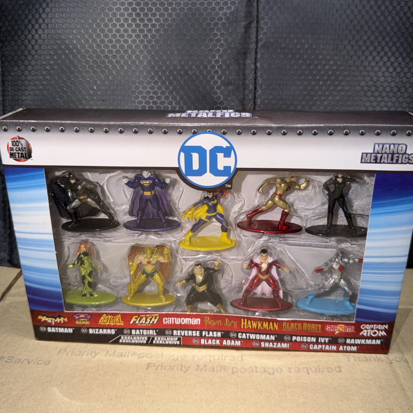 DC Hero's 10 Pack Nano Metalfigs Die-Cast Metal Figure Set da Collezione Jada Toys