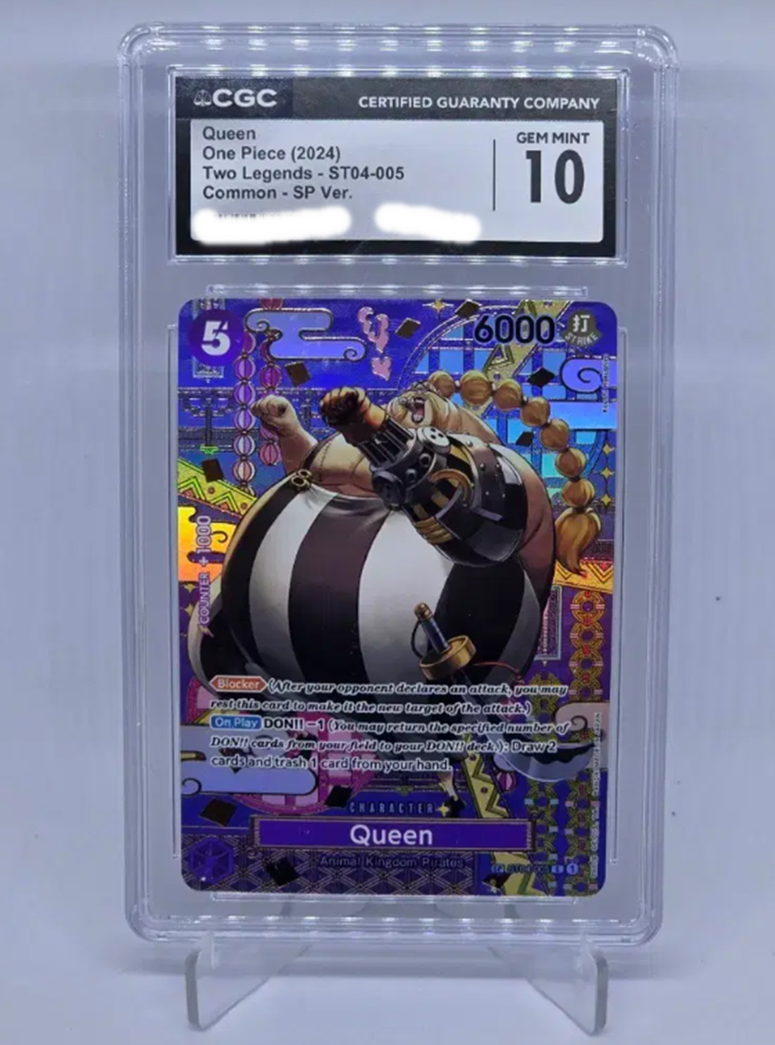 One Piece Queen TCG ST04-005 SP Parallel OP08 inglese quasi nuovo due leggende - CGC 10