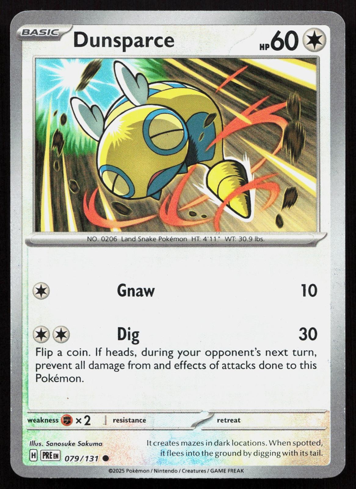 Dunsparce (Poke Ball Pattern) 079/131 Holo Prismatic Evolutions Pokemon NM