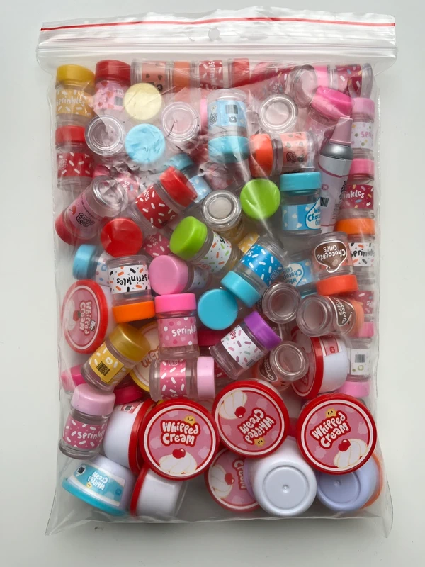 Miniverse empty plastic containers and jars