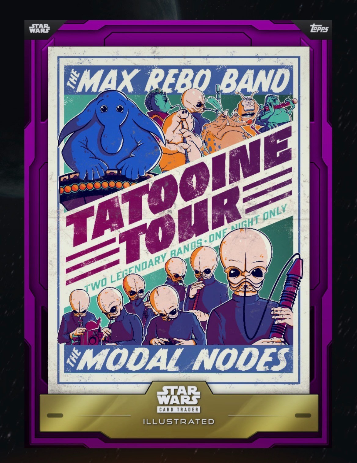 TOPPS STAR WARS CARD TRADER ILLUSTRATO 26 SETTEMBRE EPIC PURPLE TATOOINE TOUR