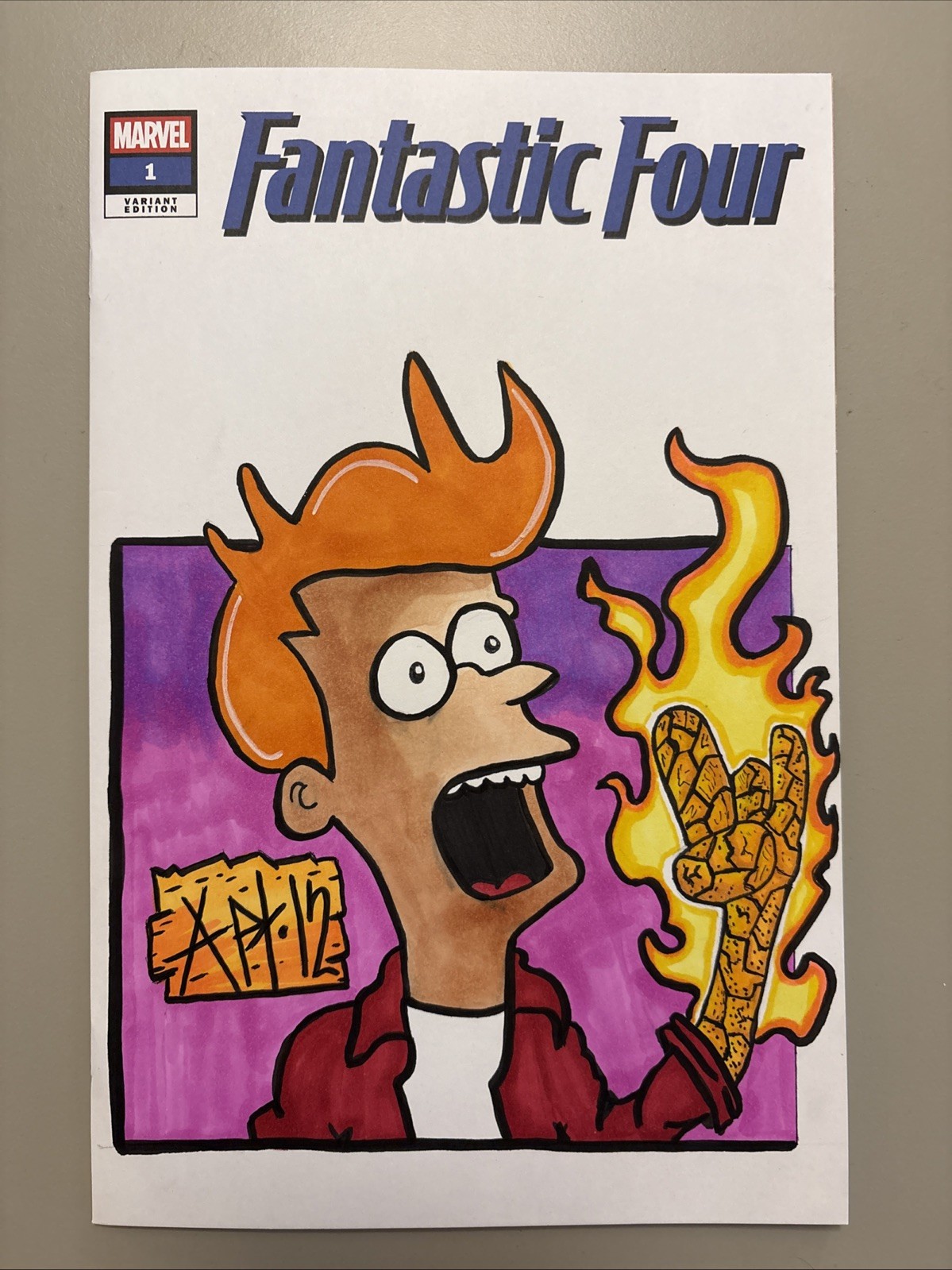 Fantastic Four #1 (Original Art Sketch CVR) Futurama Fry Transforming di Apt.12