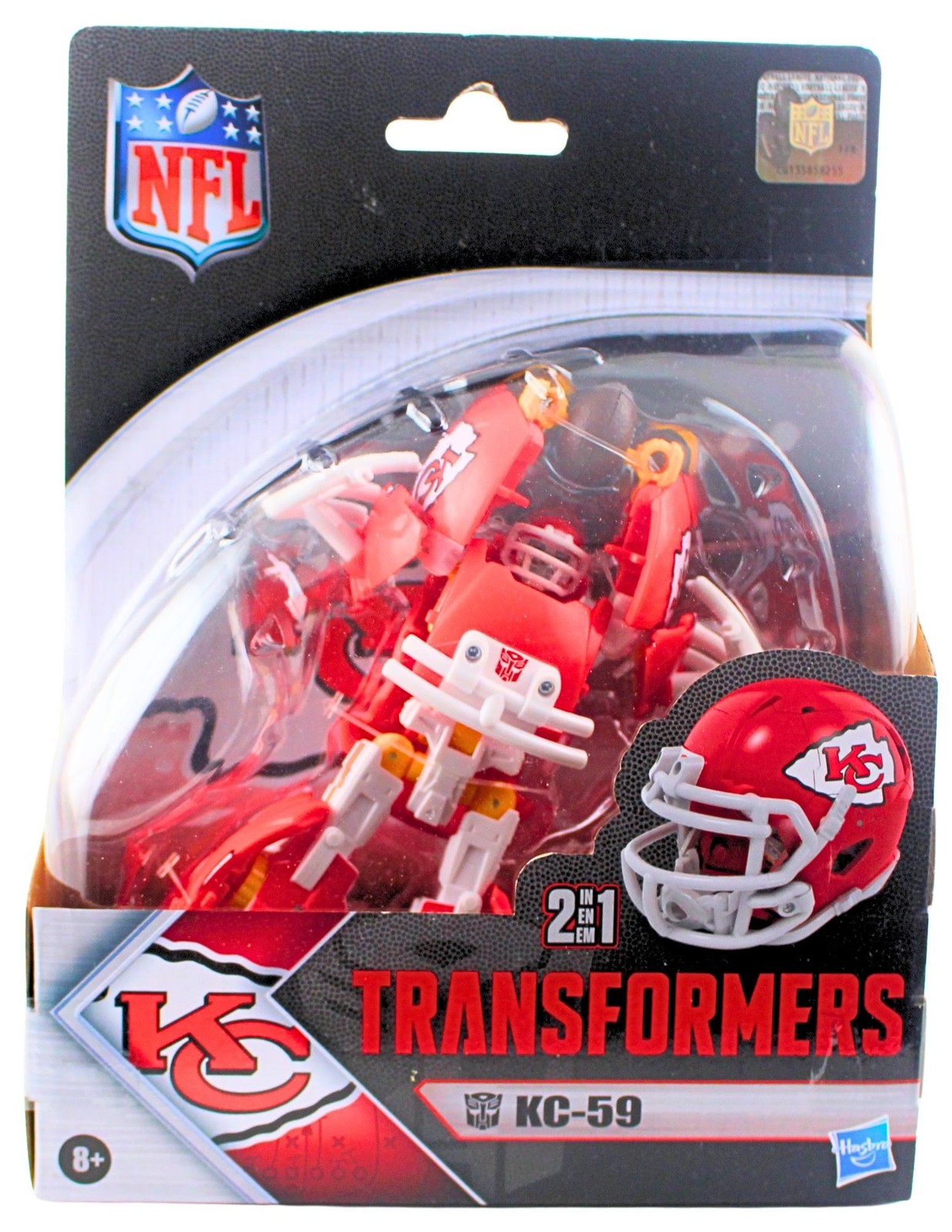 Transformers NFL Kansas City Chiefs KC-59 2-in-1 Modellino e Casco da Collezione