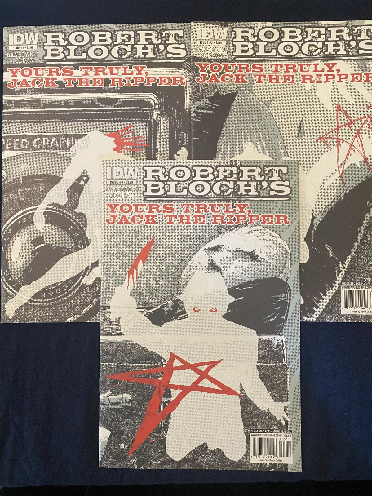 ROBERT BLOCH'S YOURS TRULY, JACK THE RIPPER 1 2 3 SET IDW COMICS HORROR LANSDALE