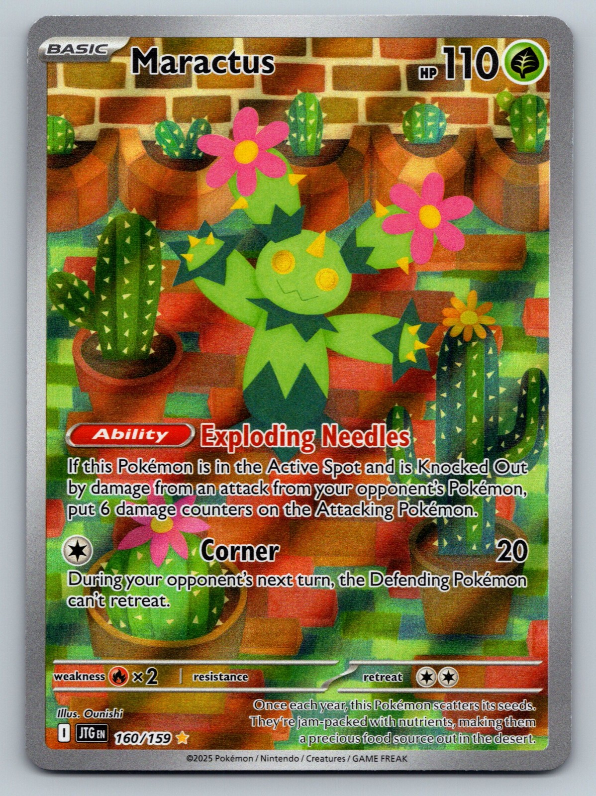 Maractus 160/159 Illustrazione Rara Viaggio Insieme Pokemon Holo Leggermente Giocato