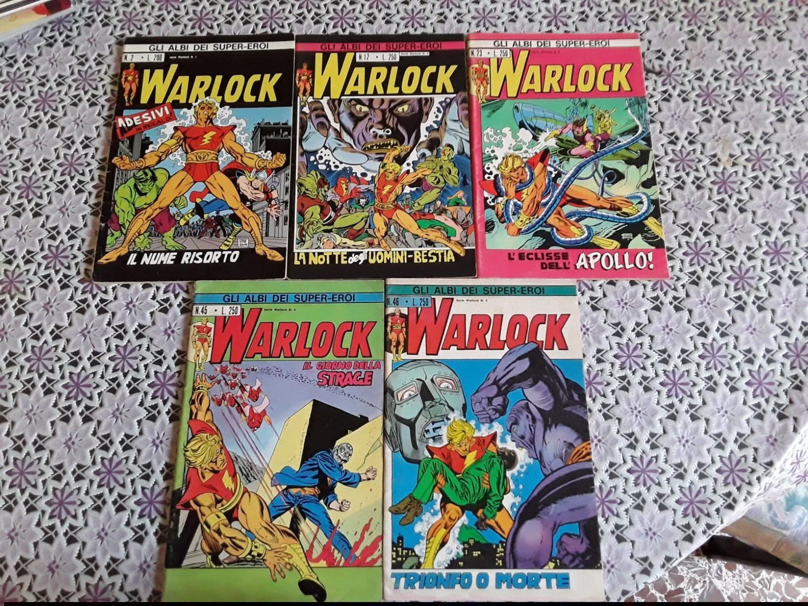 Editoriale Corno Warlock lotto 5 fumetti Gli Albi dei Super-Eroi 1977