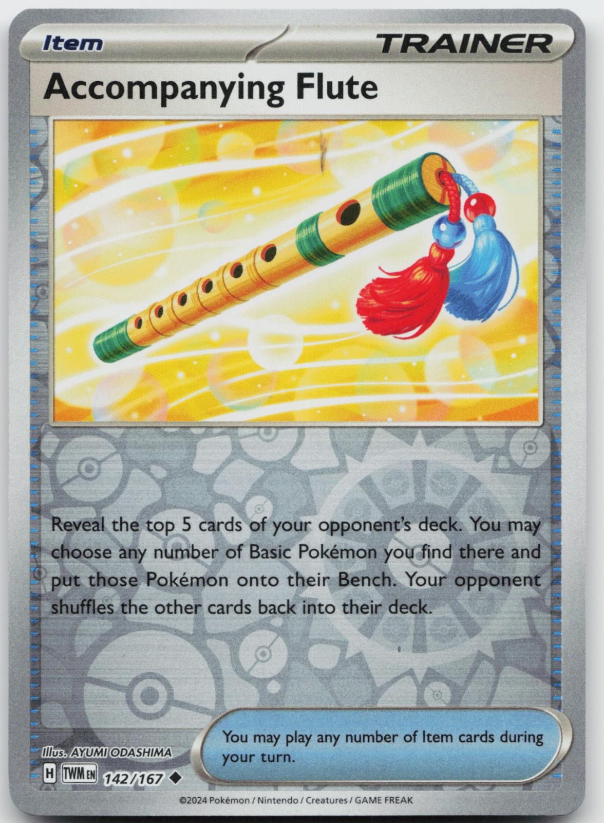 Flauto di Accompagnamento 142/167 Non Comune Maschera Crepuscolare Pokemon Reverse Holo NM