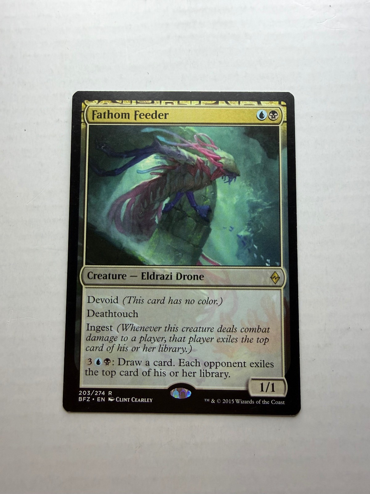 Fathom Feeder 203 rara battaglia per Zendikar Magic: The Gathering leggermente giocata