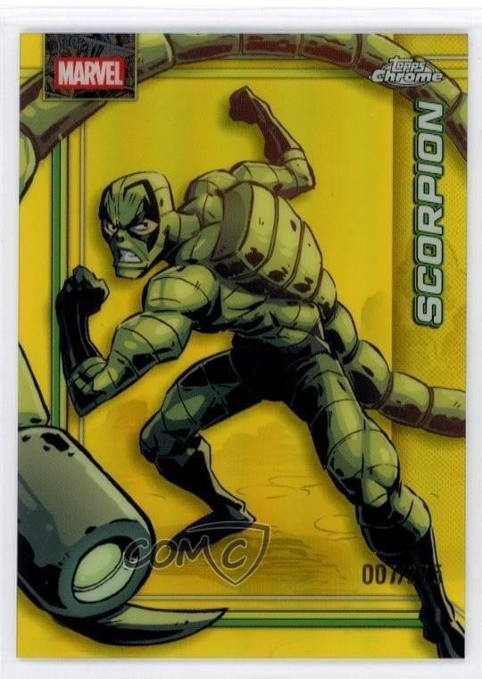 2026 Topps Chrome Marvel Comics rifrattore giallo /275 Scorpion #147 8d2