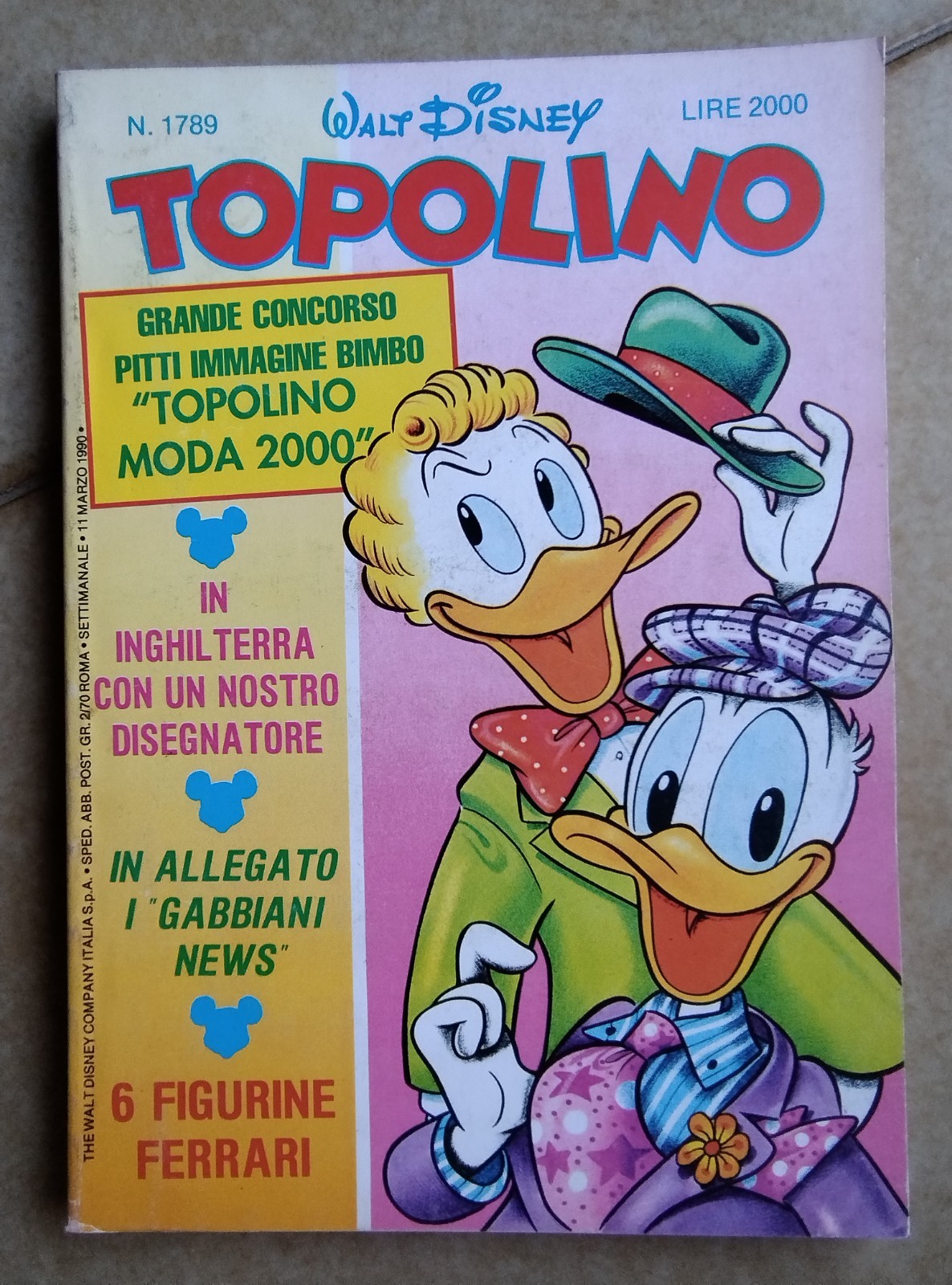 Topolino n. 1789 del 11/3/1990 - Ed. Mondadori - con autografi della Juventus