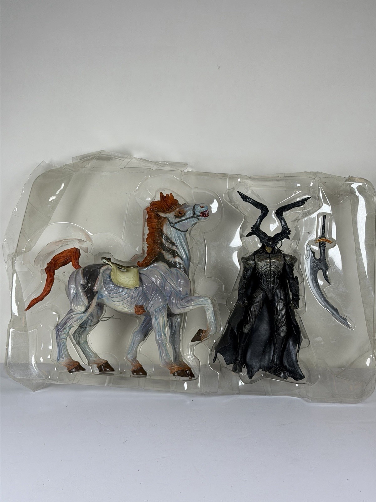 Vintage Final Fantasy Armored Warrior Horse Action Figure Set Sword Collectible