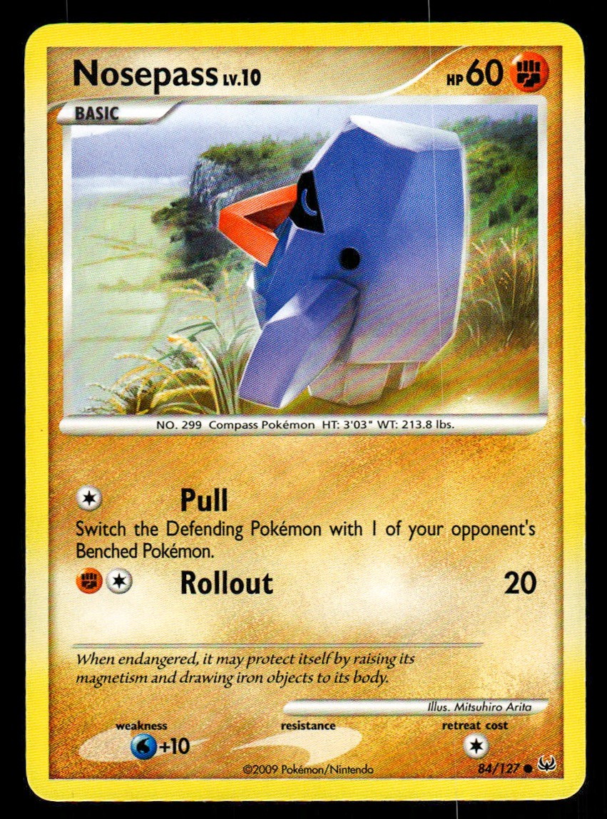 HP Nosepass 84/127 Platinum Pokemon 2009 Mitsuhiro Arita