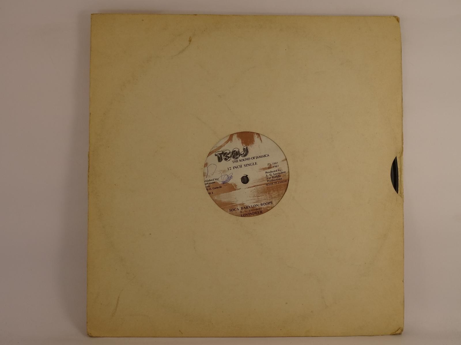 LOVINDEER SOCA BABYLON BOOPS (79) 3 Track 12" Single including Picture Sleeve 