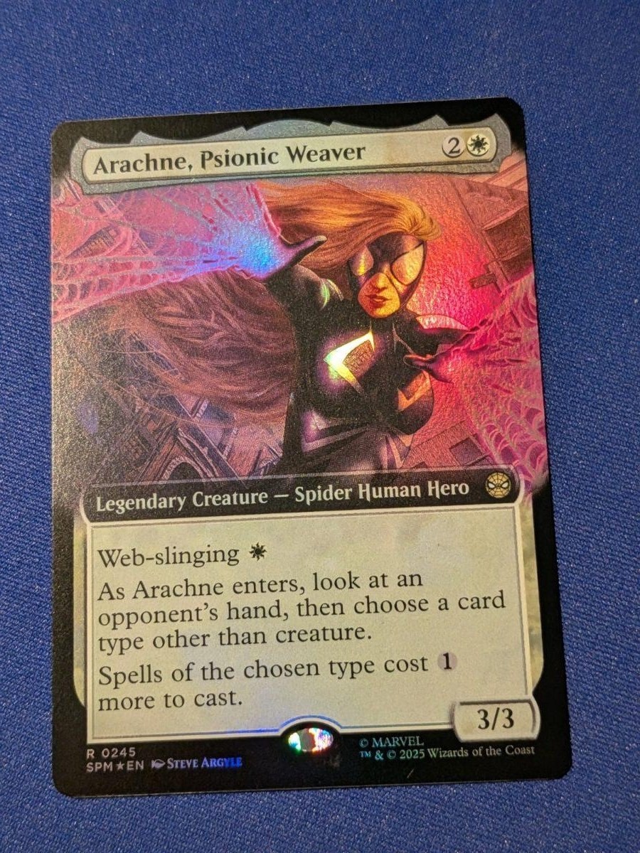 Arachne, Psionic Weaver (Extended Art) Foil Marvel's Spider-Man #245 quasi nuovo MTG