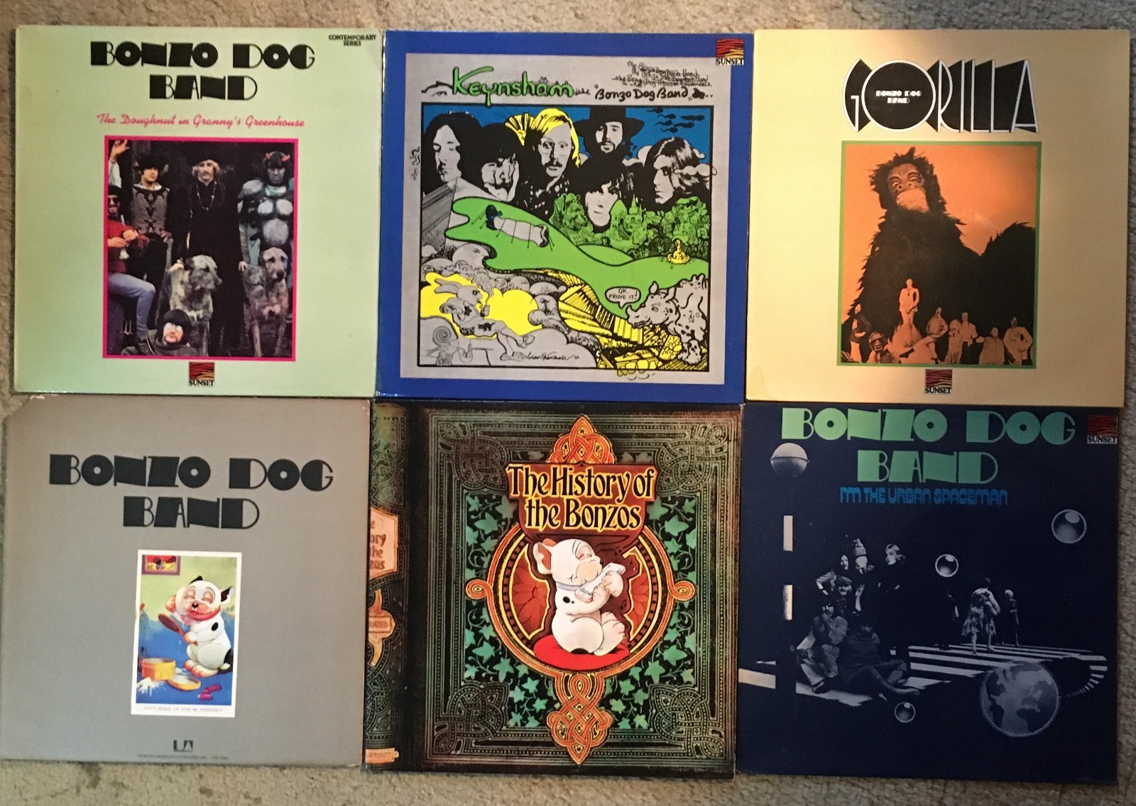 Six Bonzo Dog Band albums records vinyl lot collection Gorilla Spaceman