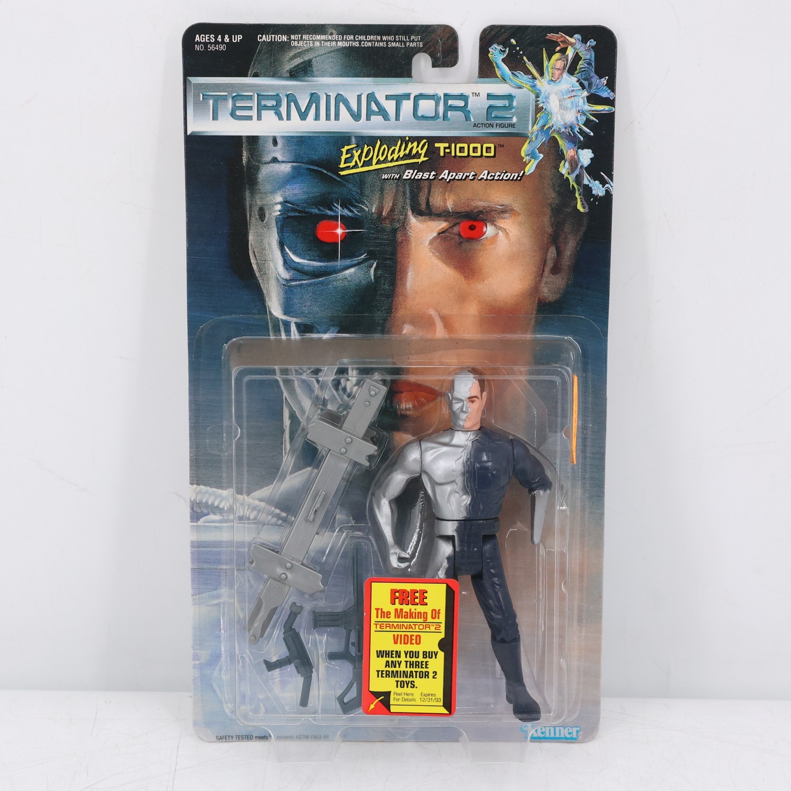 Vintage 1991 Kenner Terminator 2 Exploding T-1000 #56490 Action Figure