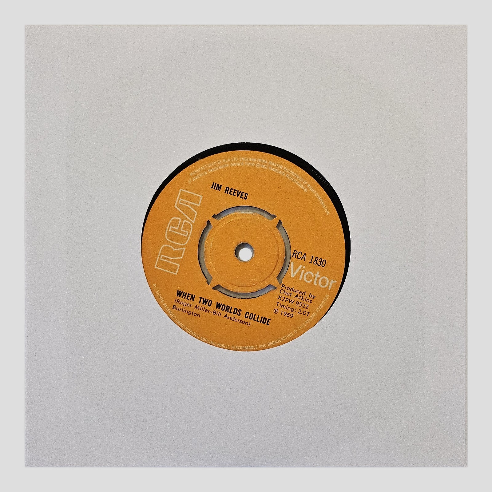 Jim Reeves - When Two Worlds Collide - Vinile 7" 45 RPM 7 Inch
