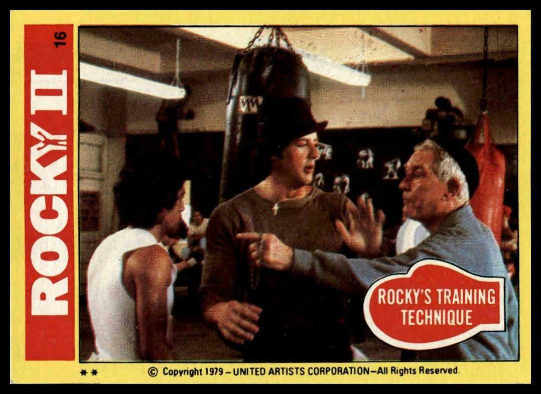 Rocky's Training Technique - 1979 Topps Rocky II #16 (b)