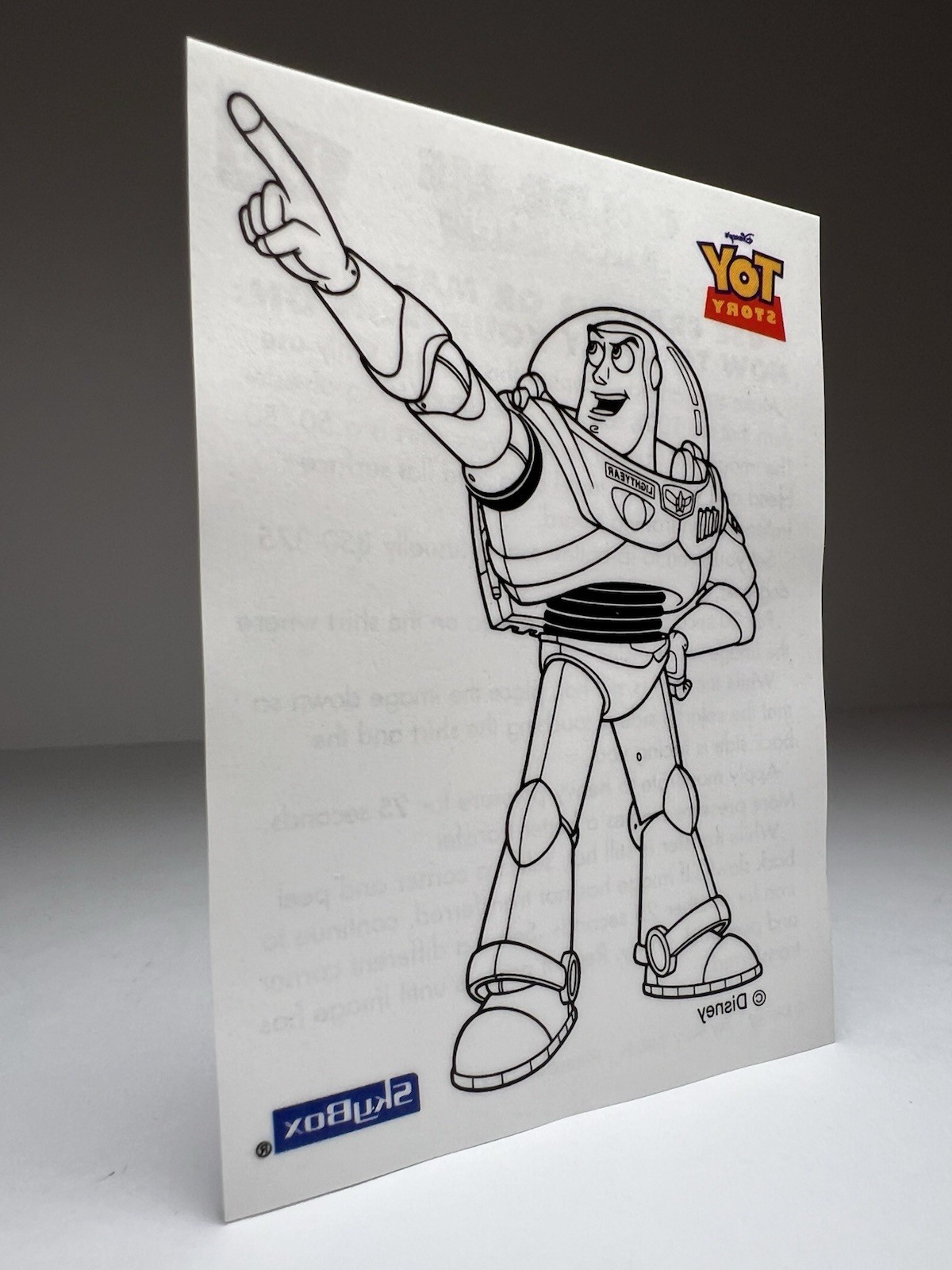 1996 SkyBox Disney's TOY STORY Series 2 COLOR ME IRON ONS Buzz Lightyear #1