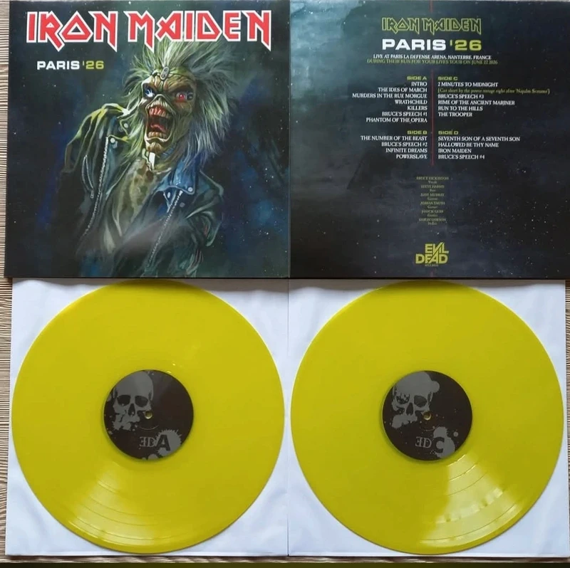 Iron Maiden 2 lp più lithio Paris 2026 101 copies oop