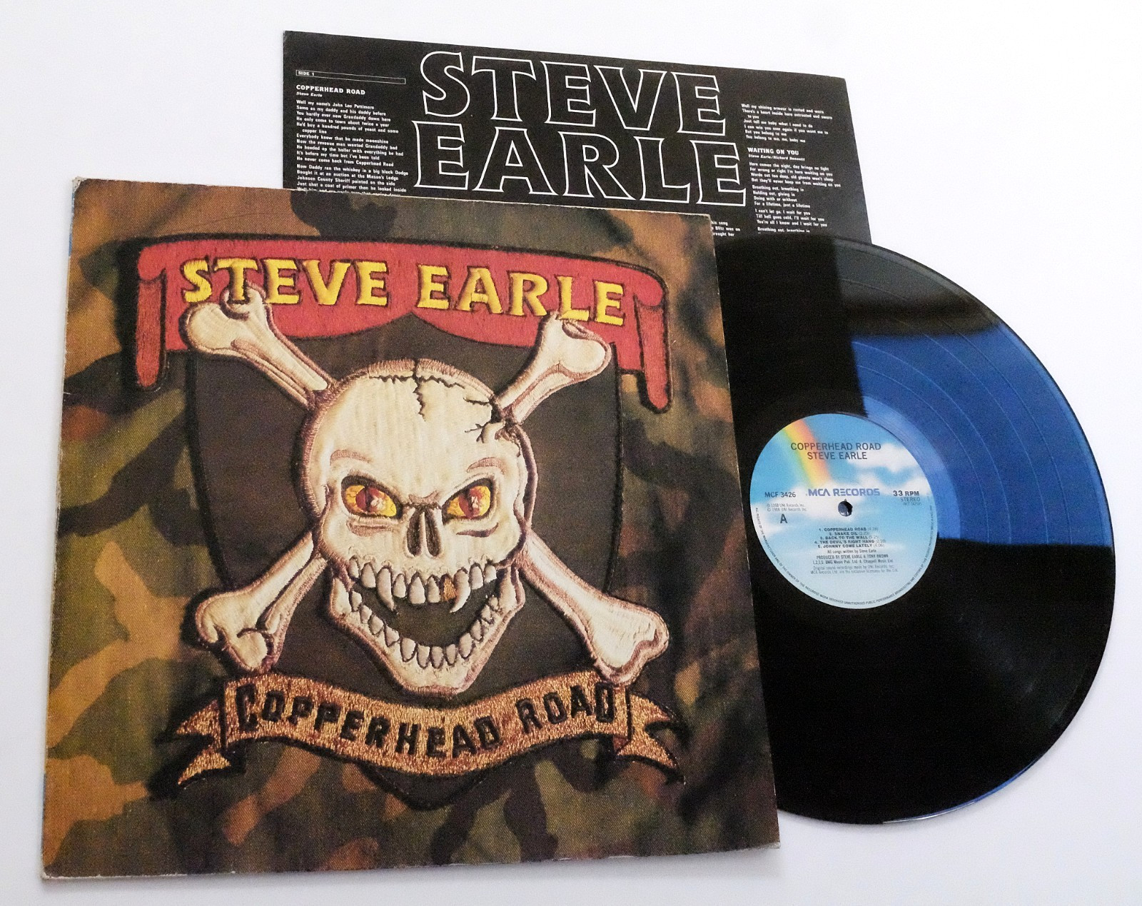STEVE EARLE - COPPERHEAD ROAD LP VINYL Original 1988 UK 1st Press Album & Inner