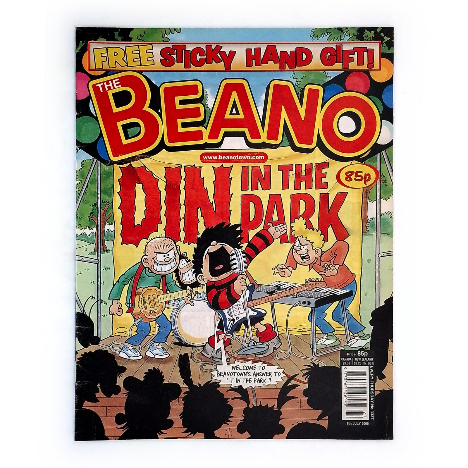 Beano Magazine 8th July 2006 - Din in the Park No. 3337 Dennis & Gnasher