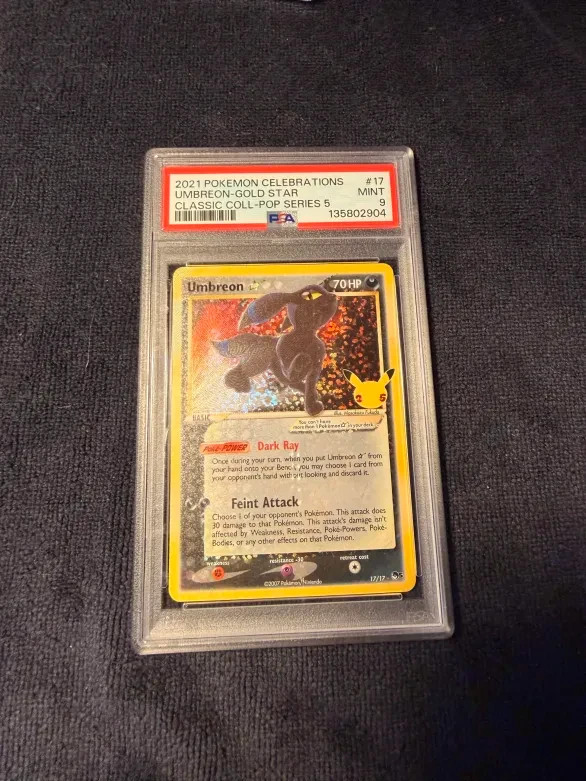 2021 POKEMON CELEBRATIONS CLASSIC COLLECTION #17 UMBREON-GOLD STAR PSA 9