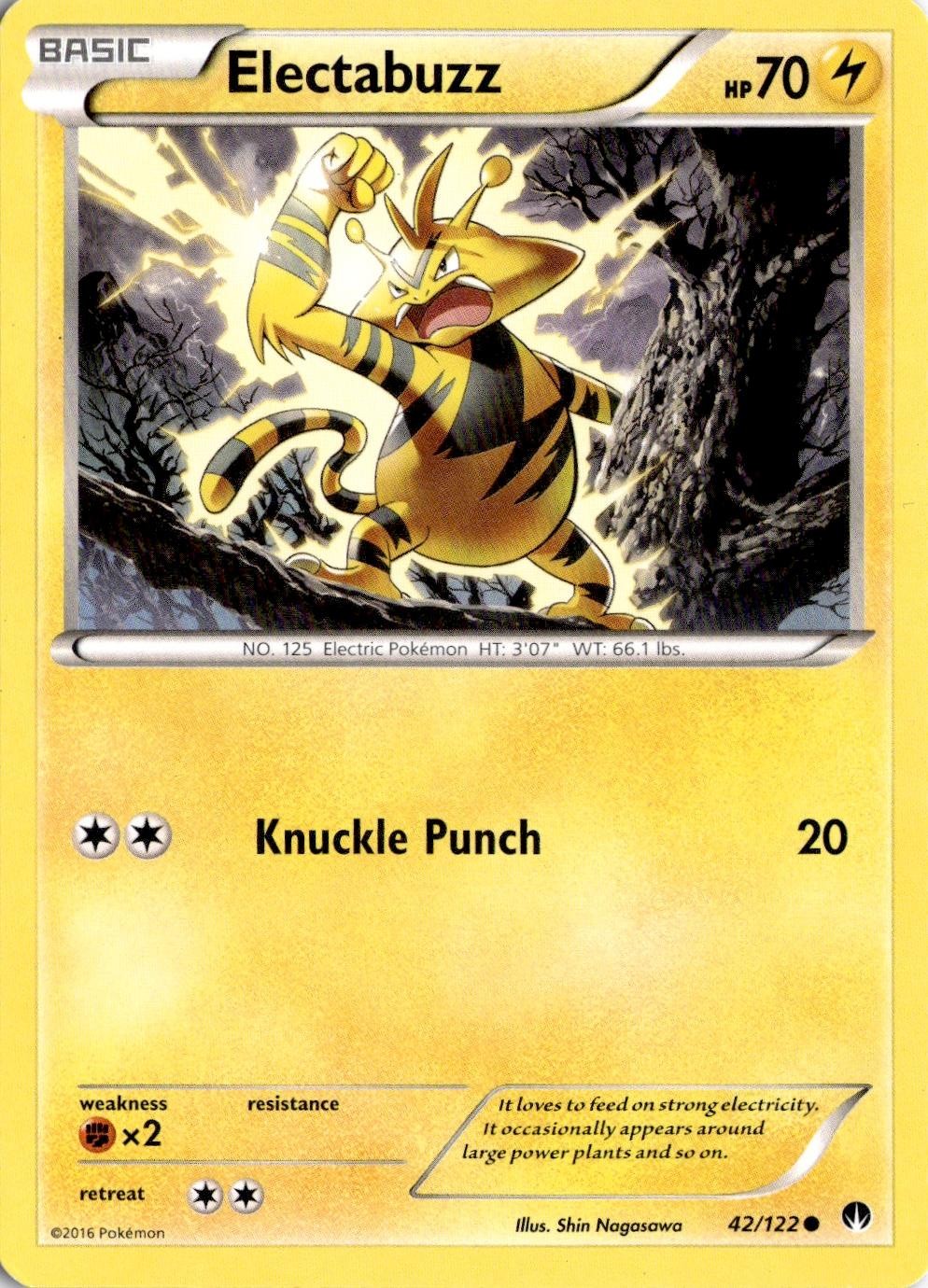 Electabuzz 42/122 Pokemon punto di rottura comune giocato moderatamente