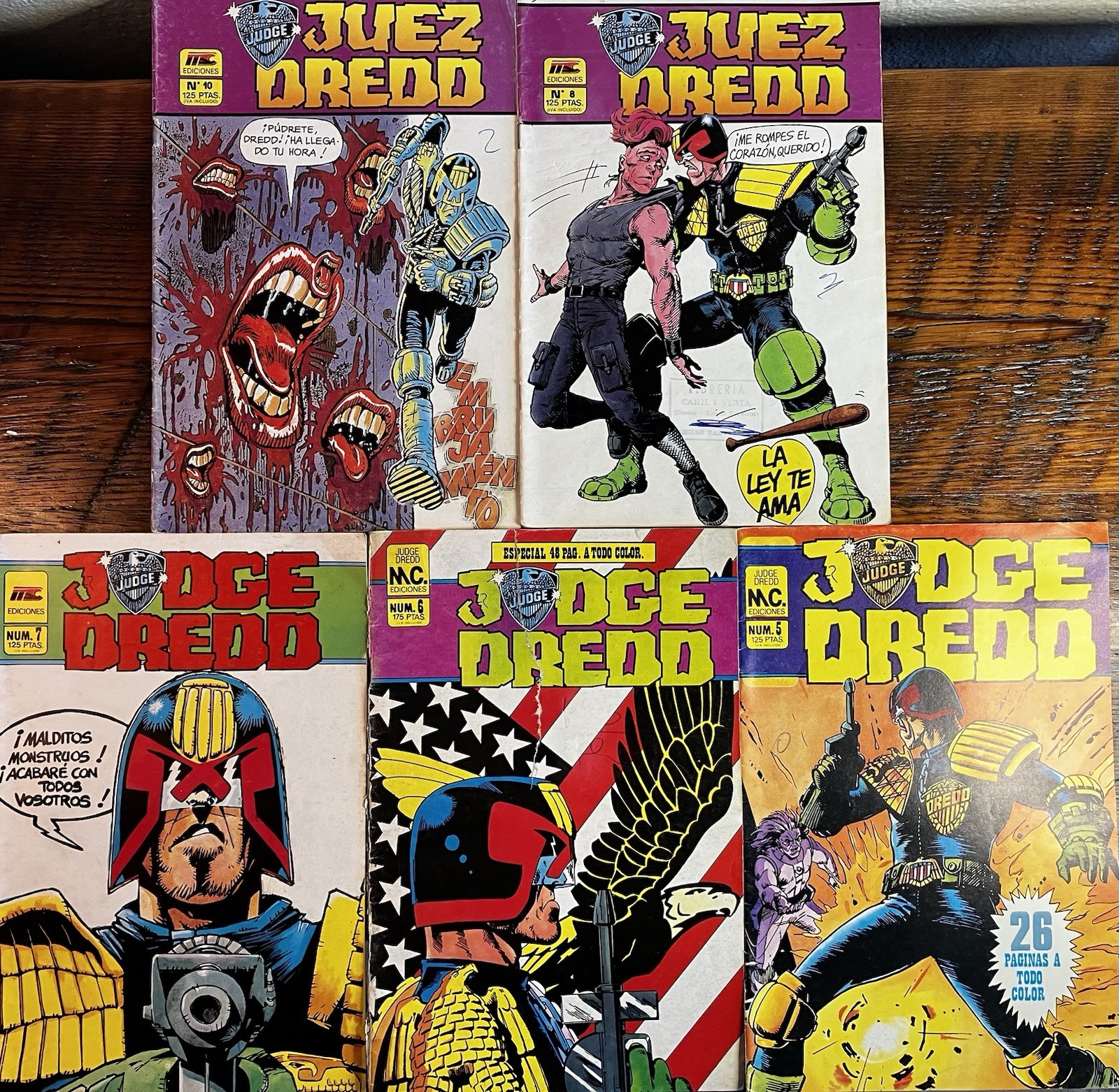 Juez Judge Dredd #5 6 7 8 10 RARO!  MC Ediciones 1987 Spagnolo 2000 AD