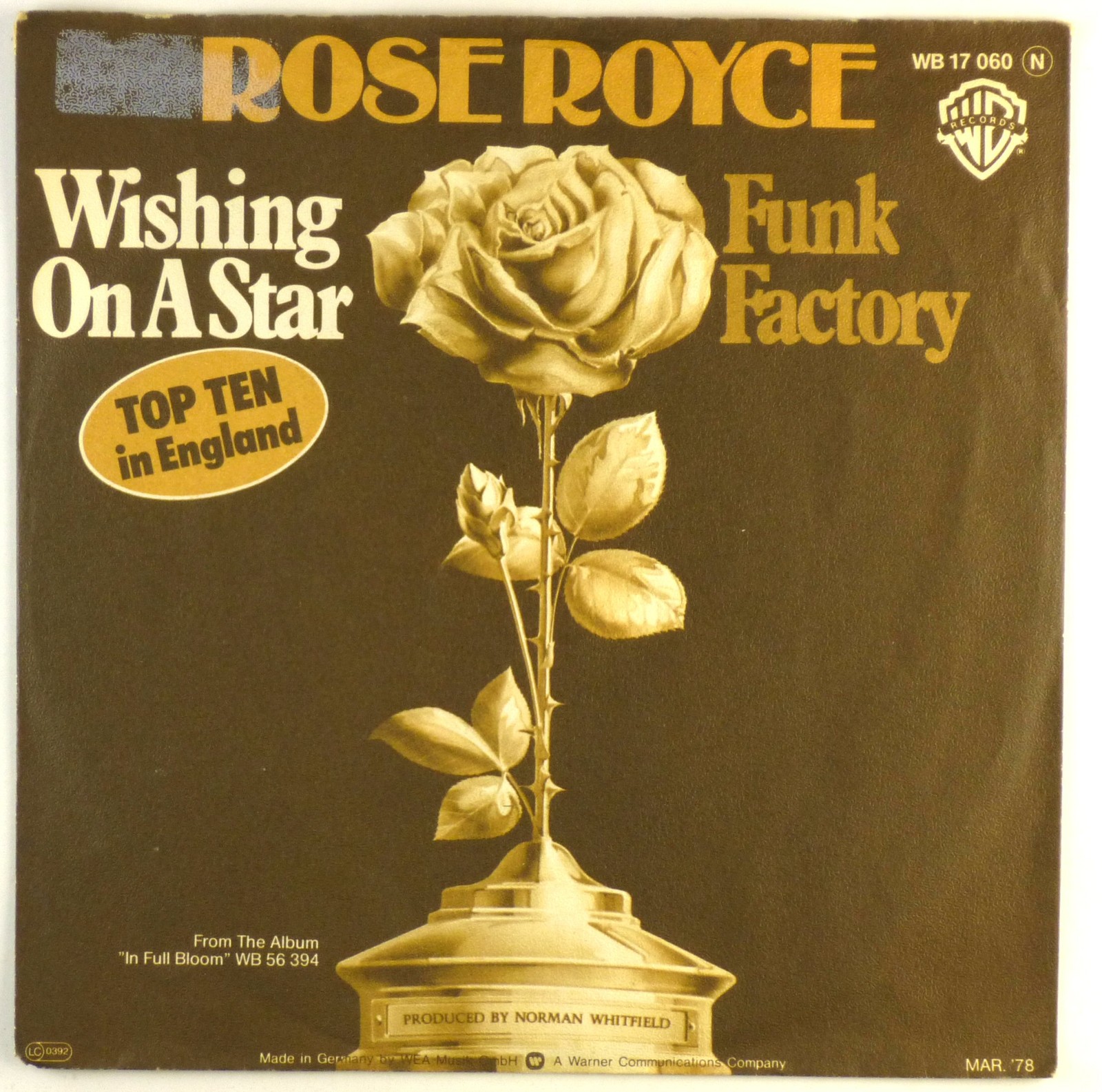 7" Single - Rose Royce - Wishing On A Star - S1703 - Lavato E Pulito