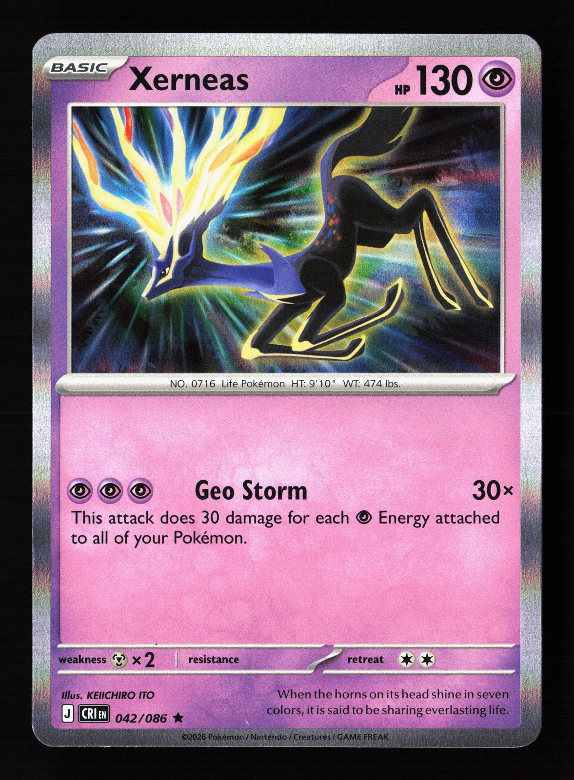 Carta Pokemon Xerneas 042/086 Holo Chaos Rising