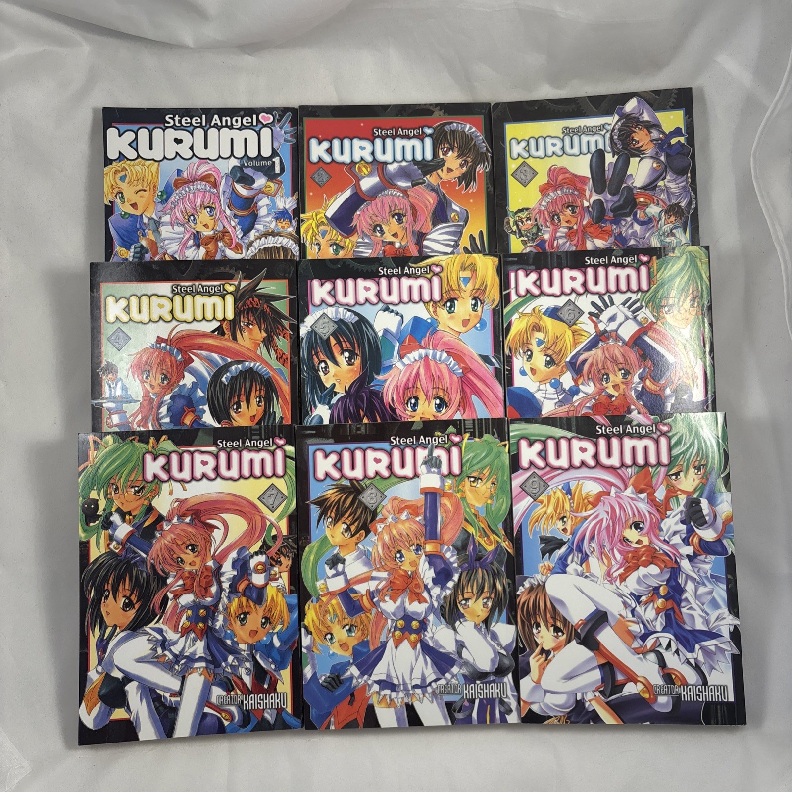 Set completo lotto libri manga inglesi STEEL ANGEL KURUMI 1 2 3 4 5 6 7 8 9