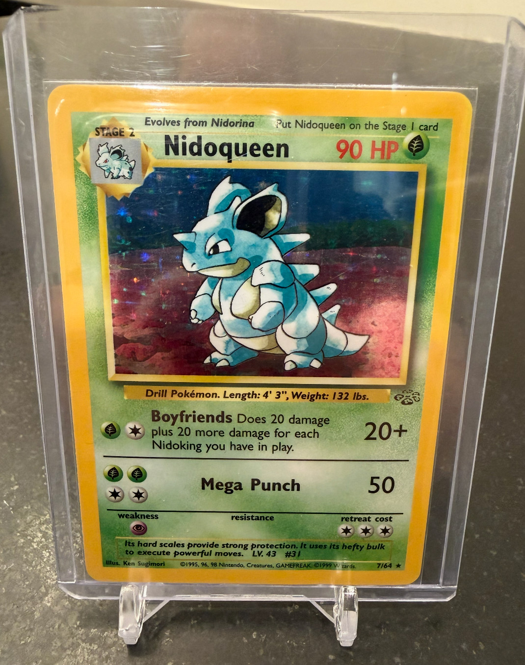 Nidoqueen Jungle 7/64 Holo Unlimited Holo Pokémon Raro TCG