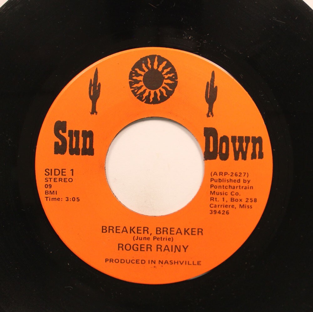Country Raro NM ! 45 Roger Piovoso - Breaker/Richest Poor Uomo On Sun Down