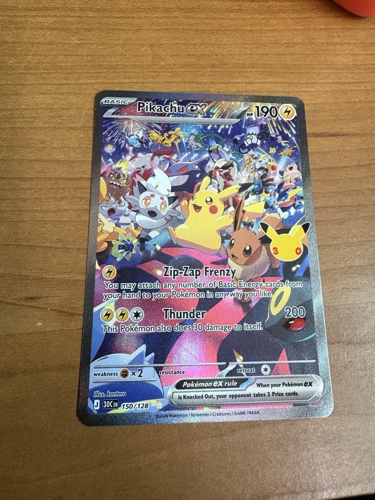 Ex di Pikachu - 150/128 - ME: 30ª Celebrazione (30°C) (Notte)