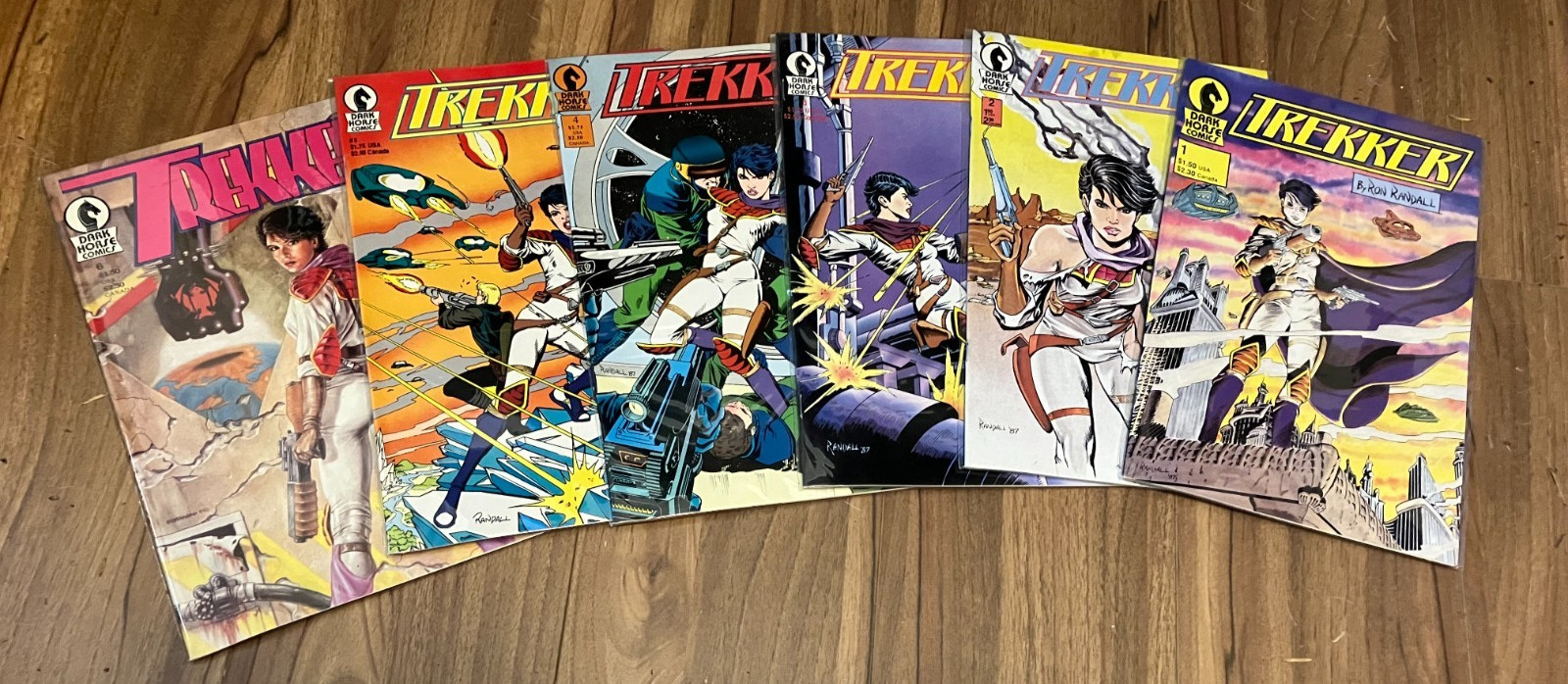 Lotto fumetti Trekker #1-6 run 1987 Dark Horse Ron Randall fantascienza arte non letti quasi nuovi 6 Bk