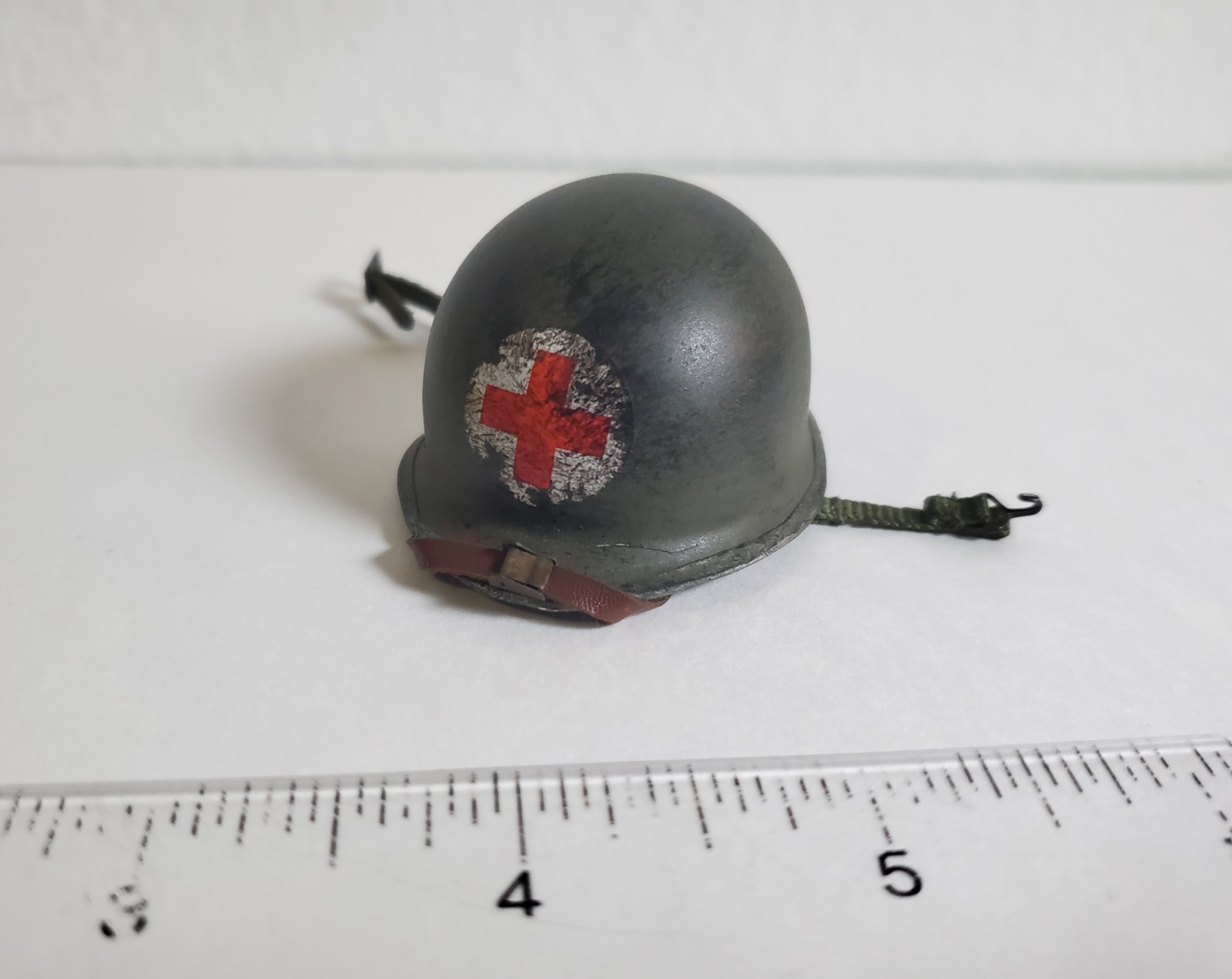 Elmetto medico USA scala 1/6 seconda guerra mondiale DiD attrezzatura accessoria metallo per fig 12" RARO #2