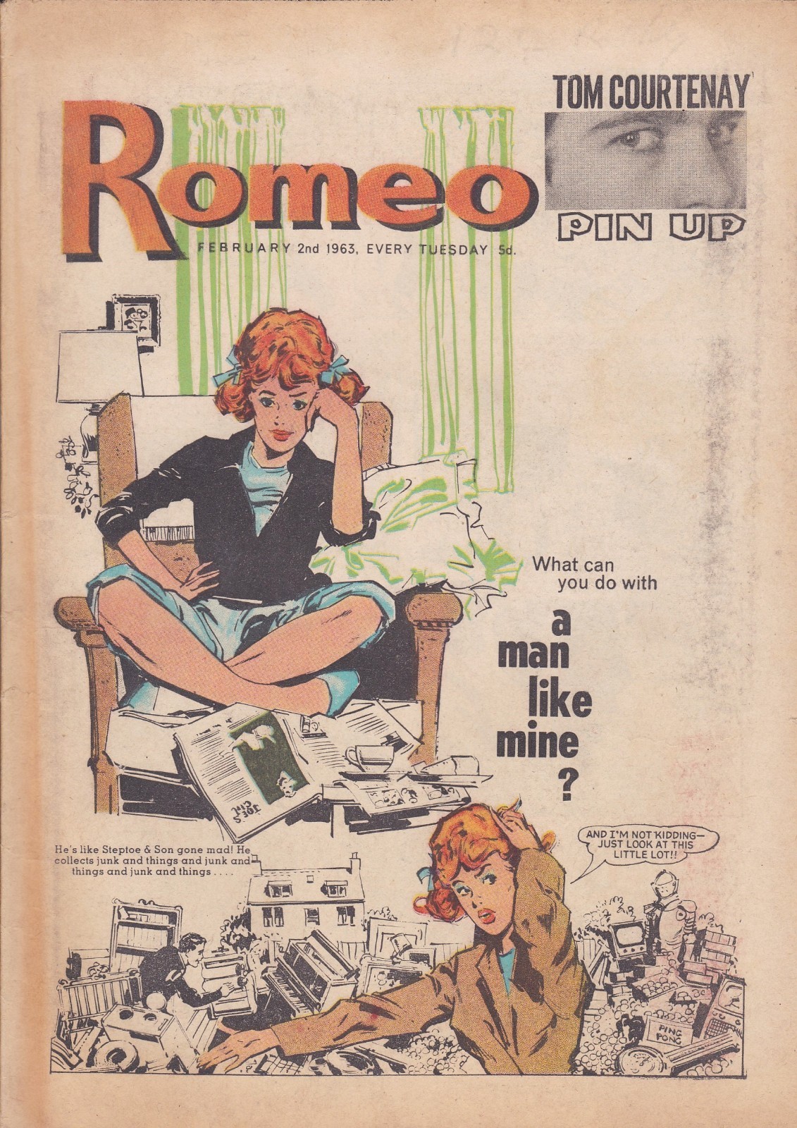 Romeo, girls' pop/romance comic 02/02/1963. Tom Courtenay. VGC