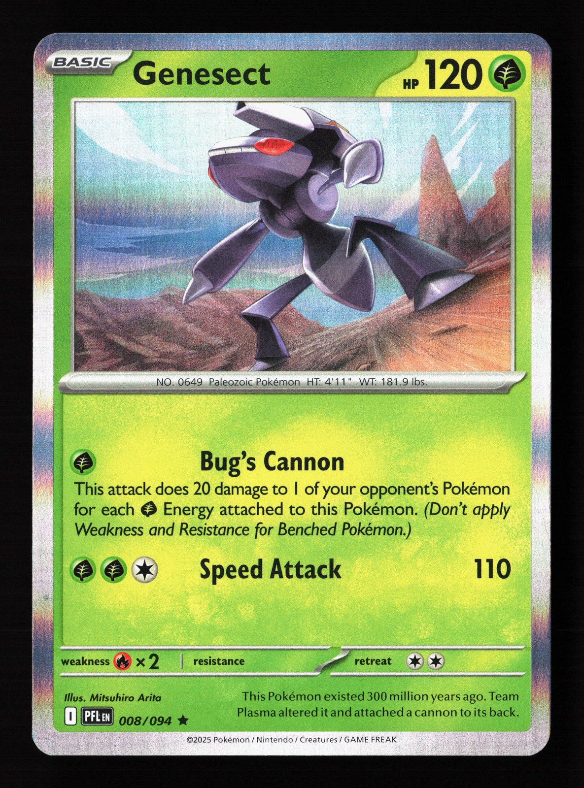 Carta Pokemon Fiamme Fantastiche Genesect 008/094 Holo