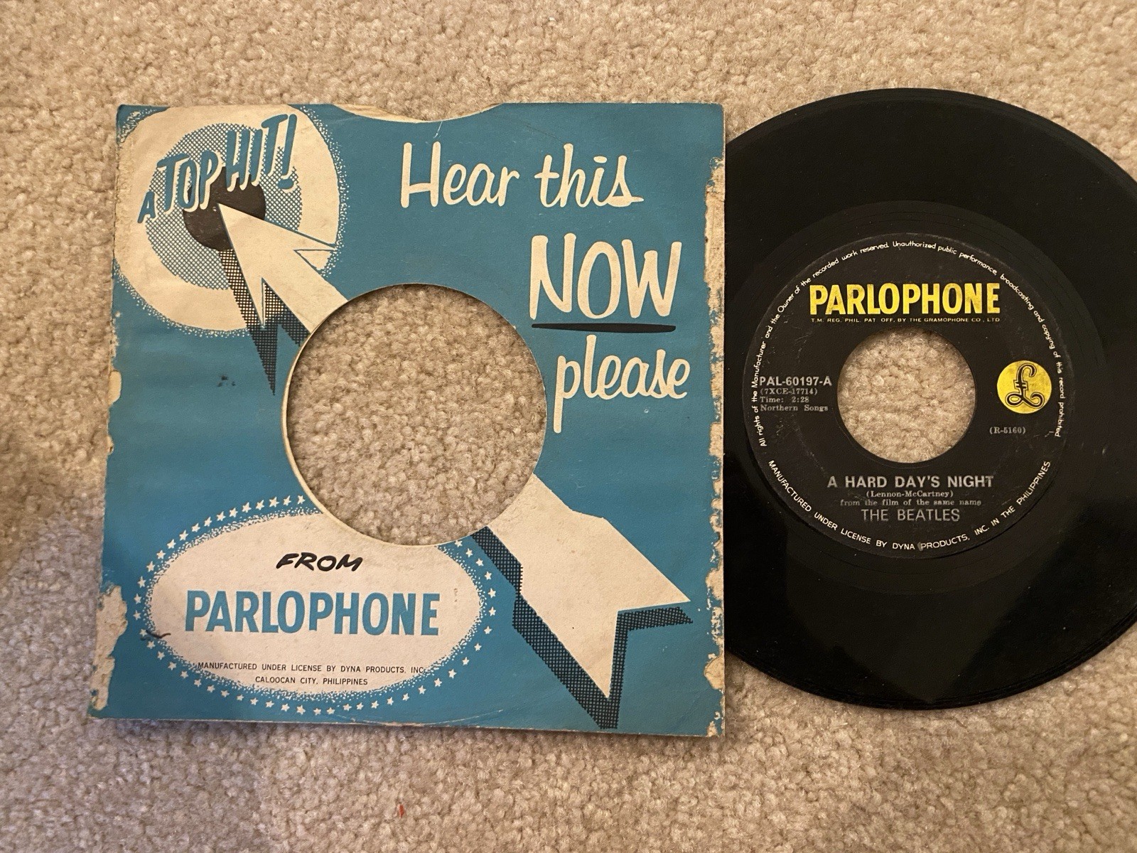 The Beatles 45 rpm Philippines 7" A Hard Day’s Night