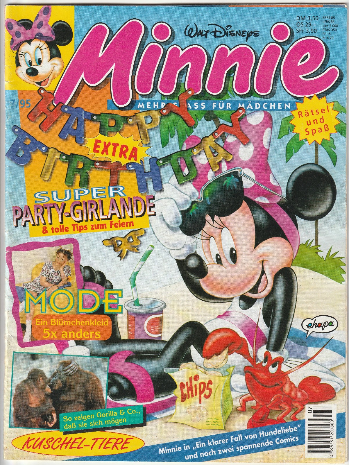 ✪ MINNIE #7/1995 ohne Beilage/Poster, Ehapa COMICHEFT Z2